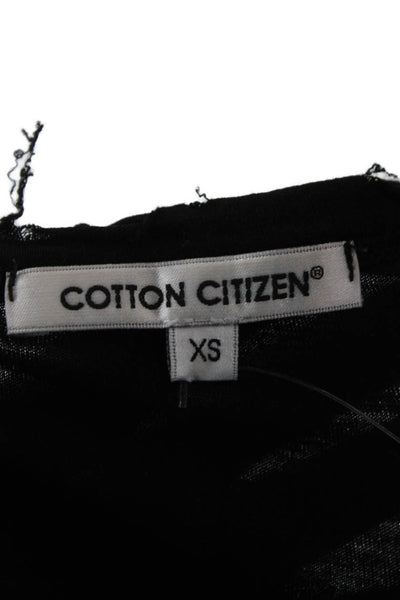 Cotton Citizen Women Black Supima Cotton Long Sleeve Crew Neck T-Shirt Size XS