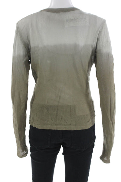 Cotton Citizen Women Green Cotton Crew Neck Long Sleeve Army T-Shirt Size S