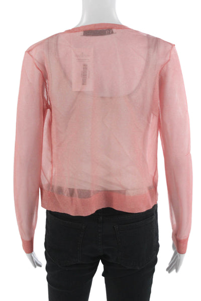Zara Womens Pink Crew Neck Long Sleeve Sweater Poly Blend Size S