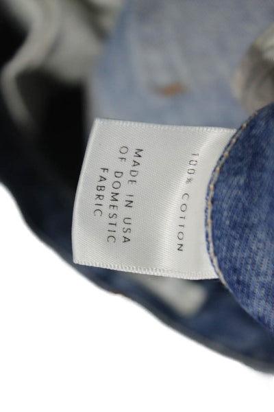 Grlfrnd Women Boyfriend Straight Blue Jeans Mid Rise Button Fly Size 26