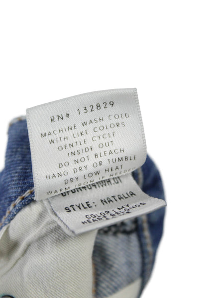 Grlfrnd Women Boyfriend Straight Blue Jeans Mid Rise Button Fly Size 26