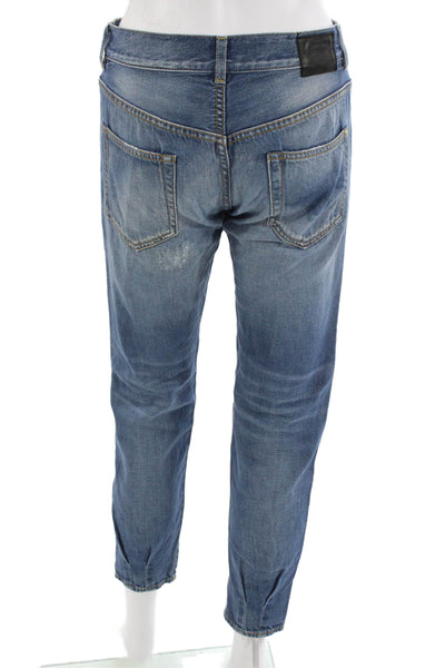 R13 Women Cropped Boyfriend Jeans Blue Denim Size 25