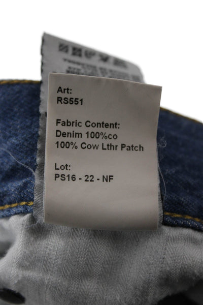 R13 Women Cropped Boyfriend Jeans Blue Denim Size 25