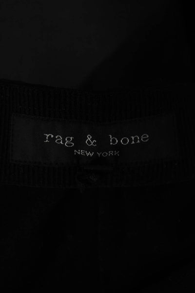Rag & Bone Women Ankle Cropped Pants Black Zip 25in Inseam Size 0