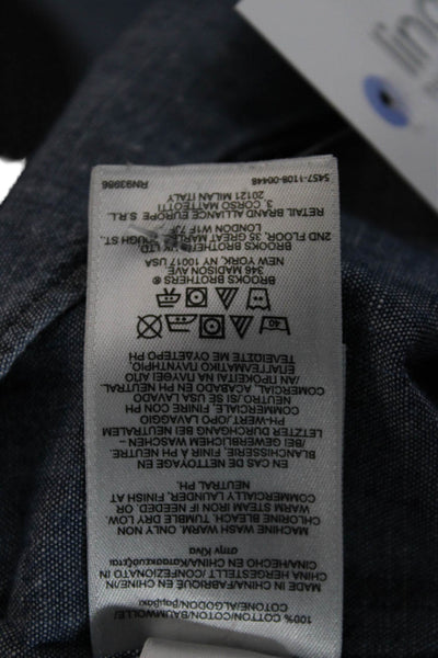 346 Brooks Brothers Women Collared Dark Blue Wool Long Sleeve Button-Up Size 6