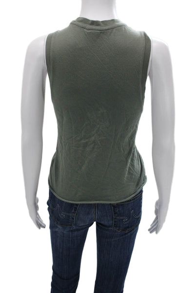 PE Nation Womens Cotton Crew Neck Sleeveless Active Tank Top Green Size S
