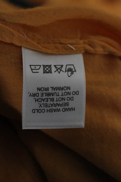 Celina Moon Women Maxi Sundress Orange Cotton Square Neck Sleeveless Size S