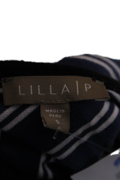 Lilla P Women Tank Dress Dark Blue Striped Cotton Mini Size S