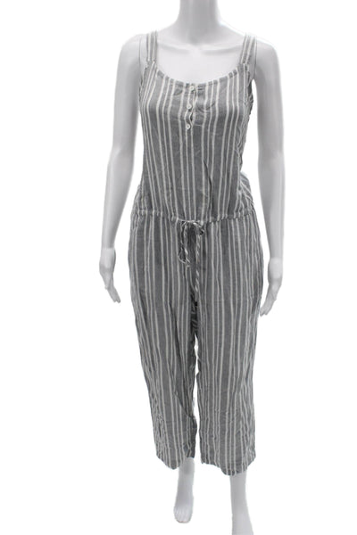 Rails Womens Sleeveless Striped Jumpsuit Gray Rayon Linen Size S