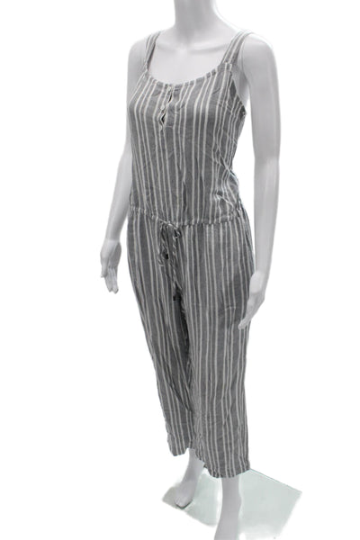 Rails Womens Sleeveless Striped Jumpsuit Gray Rayon Linen Size S