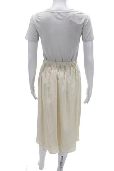 Halston Womens A-Line Wrap Skirt Beige Size 4
