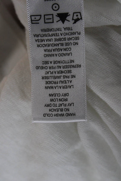 Splendid Women White Linen V-Neck Basic Tank Sleeveless Size S