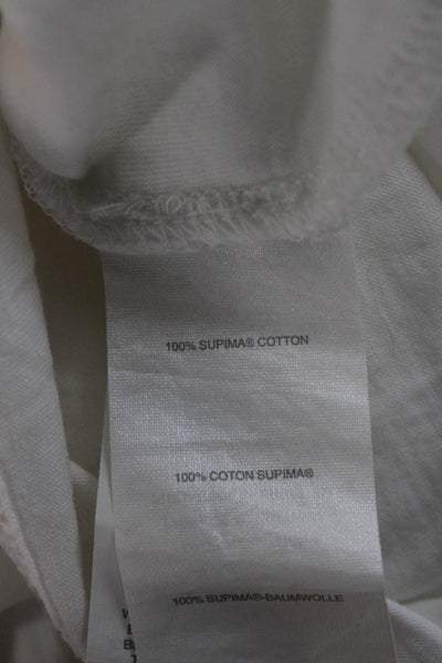 J Crew Women Basic V-Neck Short Sleeve T-Shirt White 100% Supima Cotton Size S