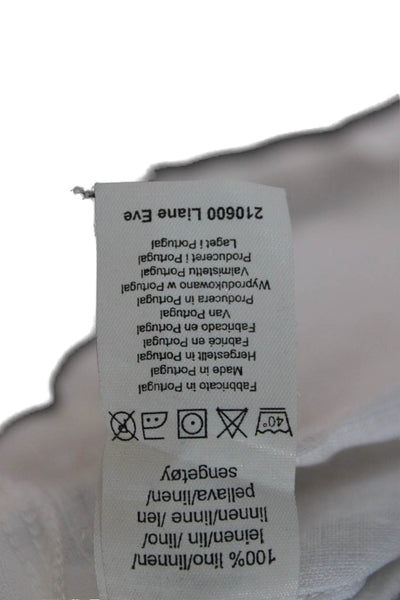 0039 Italy Womens Bohemian Tunic Blouse White Cotton Sleeveless Size S