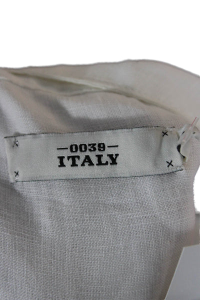 0039 Italy Womens Bohemian Tunic Blouse White Cotton Sleeveless Size S