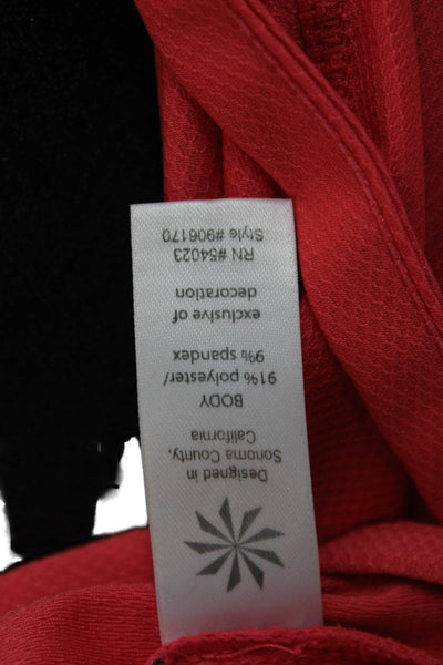 Athleta Women Tunic Hoodie V-Neck Long Sleeve Drawstring Red Size M