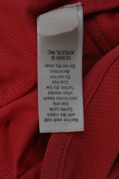Athleta Women Tunic Hoodie V-Neck Long Sleeve Drawstring Red Size M