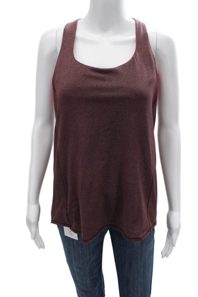 Lululemon Womens Brown Solid Sleeveless Tank Round Neck Poly Spandex Size 10