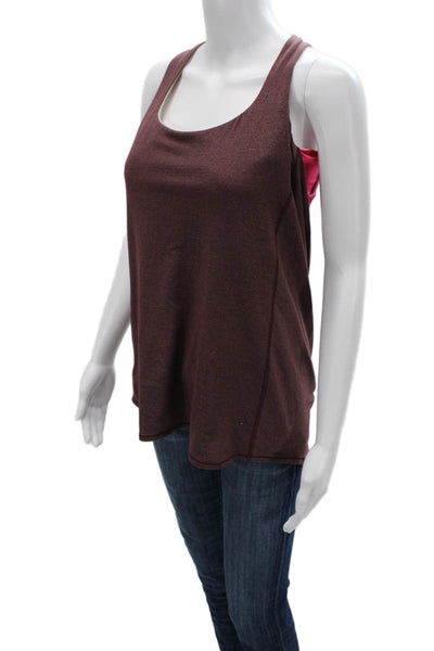 Lululemon Womens Brown Solid Sleeveless Tank Round Neck Poly Spandex Size 10