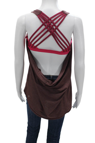 Lululemon Womens Brown Solid Sleeveless Tank Round Neck Poly Spandex Size 10