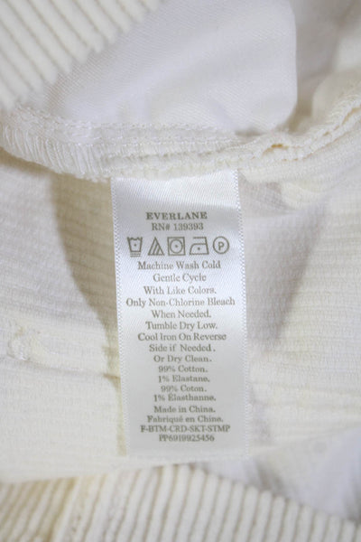 Everlane Women A-Line Mini Skirt White Cotton Blend Size 4