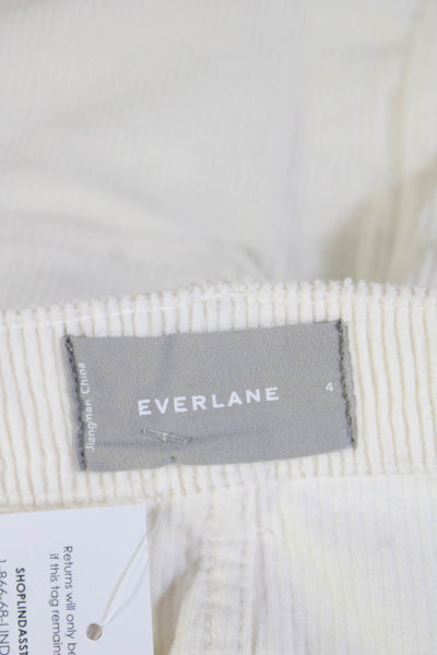 Everlane Women A-Line Mini Skirt White Cotton Blend Size 4