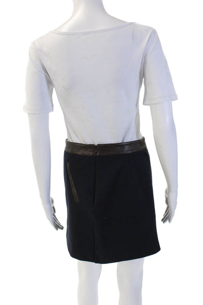 Club Monaco Womens A-Line Mini Skirt Dark Blue Viscose Blend Size 6