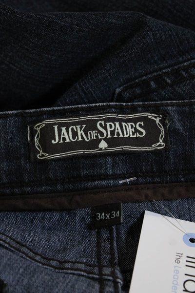 Jack of Spades Mens Straight Dark Blue Jeans Size 34