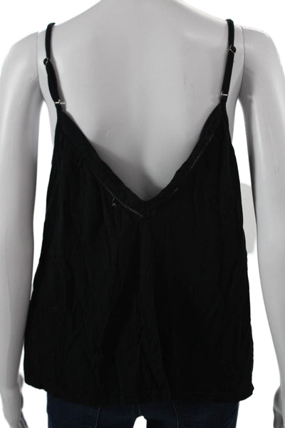 Eberjey Women Basic Camisole Black Linen V-Neck Sleeveless Size M