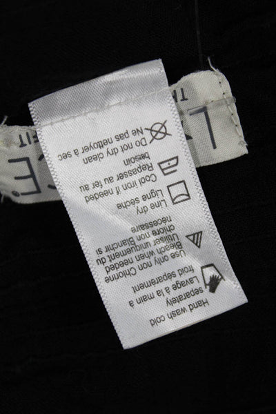 L Space Womens Tunic Blouse Black Collared Long Sleeve Size M