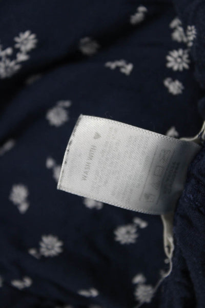 Eberjey Womens Floral Drawstring Pants Dark Blue Modal Spandex Size M