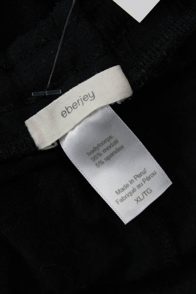 Eberjey Womens Jogger Sweatpants Black Drawstring Modal Spandex Size XL