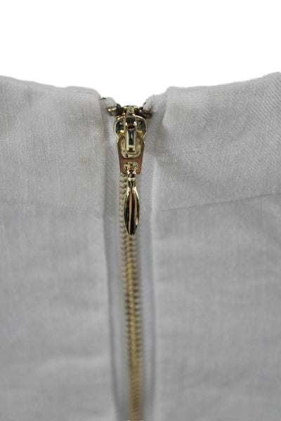 Sancia Womens Jumpsuit White V Neck Sleeveless Rayon Size M