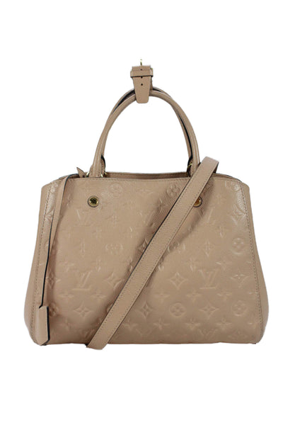 Louis Vuitton Womens Monogram Empreinte Leather Montaigne MM Handbag Dune
