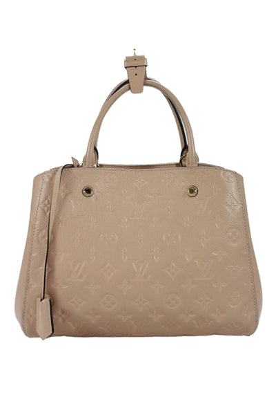 Louis Vuitton Womens Monogram Empreinte Leather Montaigne MM Handbag Dune