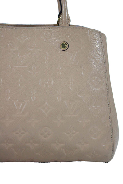 Louis Vuitton Womens Monogram Empreinte Leather Montaigne MM Handbag Dune