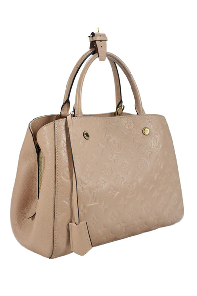 Louis Vuitton Womens Monogram Empreinte Leather Montaigne MM Handbag Dune