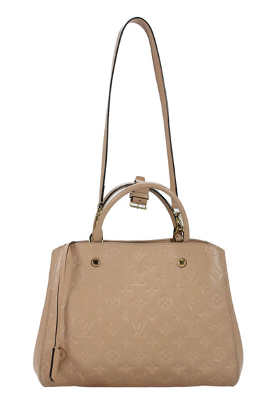 Louis Vuitton Womens Monogram Empreinte Leather Montaigne MM Handbag Dune