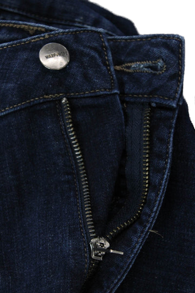 Warp + Weft Mens Straight Dark Blue Jeans Cotton Blend Button Size 35