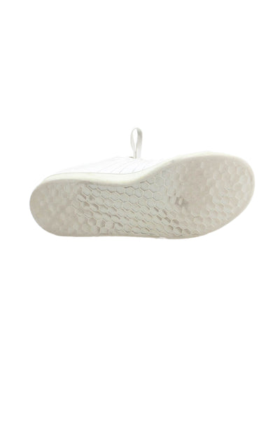 Adidas Womens Lace Up Round Toe Side Logo Low Top Sneakers White Leather Size 4