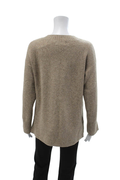 Rachel Zoe Unisex Beige V Neck Pullover Long Sleeve Designer Size XS