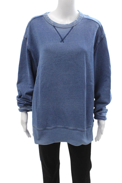 Banana Republic Unisex Pullover Sweatshirt Blue Long Sleeve Cotton Size L