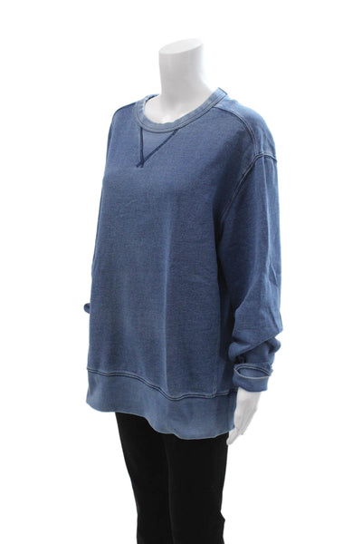 Banana Republic Unisex Pullover Sweatshirt Blue Long Sleeve Cotton Size L