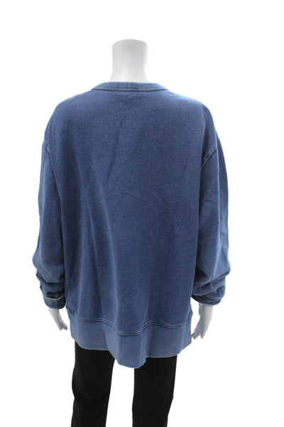 Banana Republic Unisex Pullover Sweatshirt Blue Long Sleeve Cotton Size L