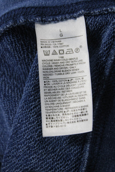 Banana Republic Unisex Pullover Sweatshirt Blue Long Sleeve Cotton Size L