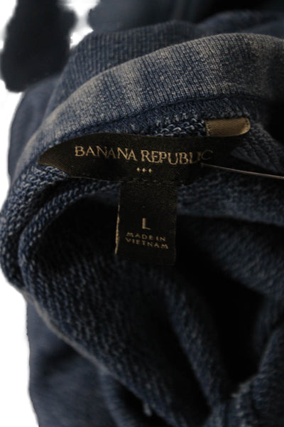 Banana Republic Unisex Pullover Sweatshirt Blue Long Sleeve Cotton Size L