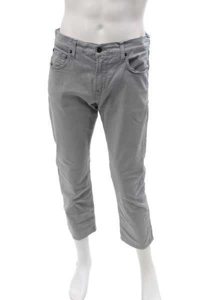 7 For All Mankind Men Ankle Cropped Gray Pants Button Size 32