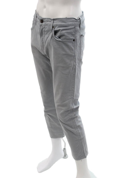 7 For All Mankind Men Ankle Cropped Gray Pants Button Size 32