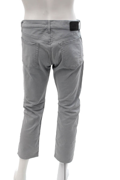 7 For All Mankind Men Ankle Cropped Gray Pants Button Size 32