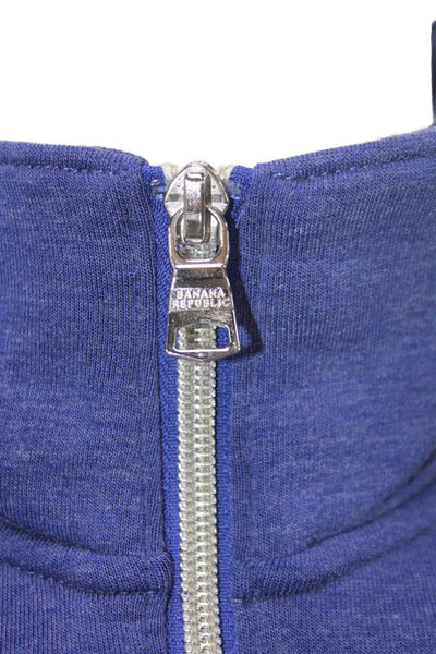 Banana Republic Men Pullover Sweater Blue Mock Neck Zip Long Sleeve Size M